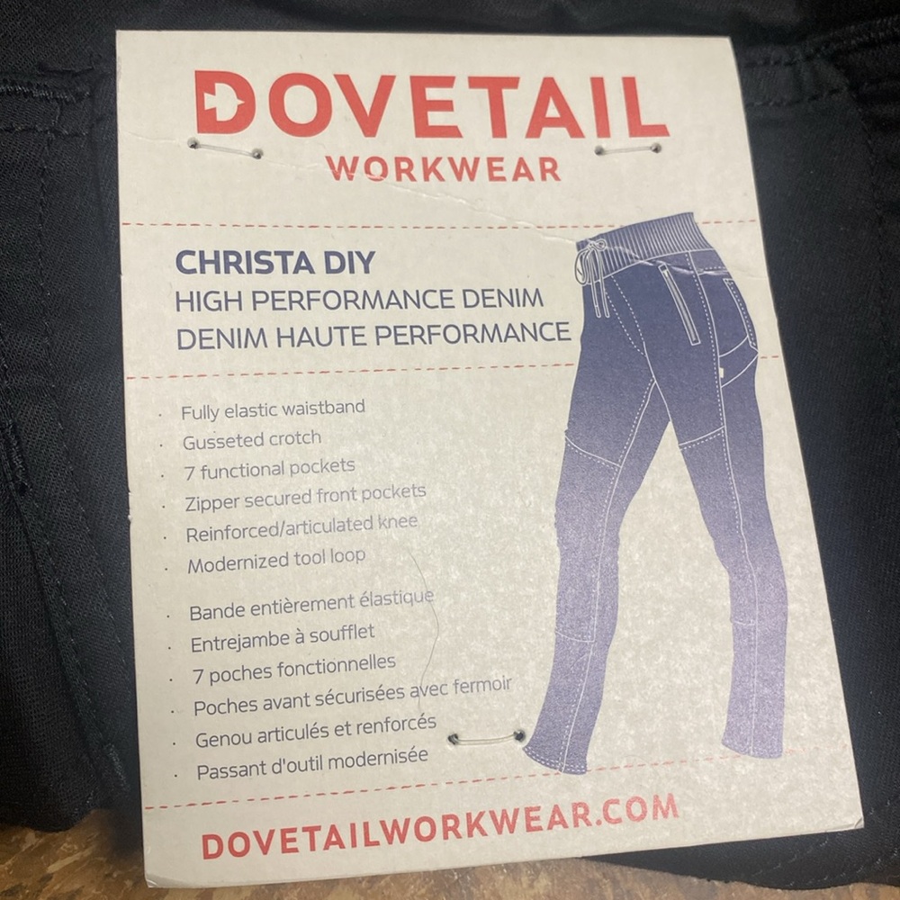 New! Dovetail Workwear, multiple size, Christa DIY, High Performance Black Denim - Picture 11 of 11